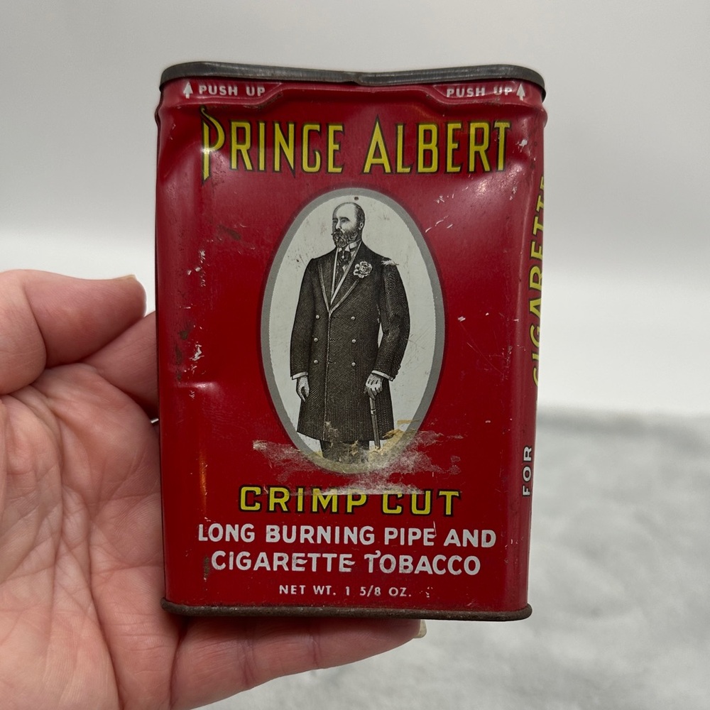 Vintage Prince Albert Crimp Cut Tobacco Tin